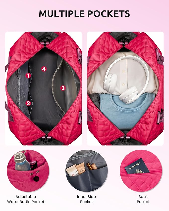 Sweet 15 Gifts for Girls-Initial Travel Bag with Shoe Compartment, Personalized Weekender Bag, Monogram Overnight Bag for Women, Letter Travel Bag with Makeup Bag (Letter B)