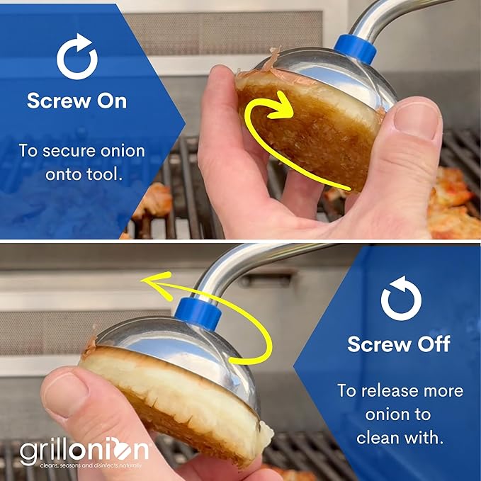 Grill Onion Grill Grate Cleaner Tool - Premium Onion Grill Brush Bristle Free BBQ Grill Cleaning Tool - Onion Grill Cleaner Bristle Free