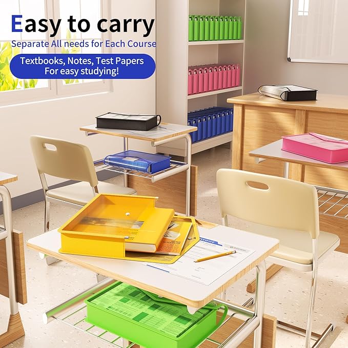 7 Pack Plastic Expanding File Folder, Transparent Envelopes with Snap Closure, Fit Legal/B4 Size for School/Office/Home/Hospital, No Dividers, Large Capacity - 7 Colors