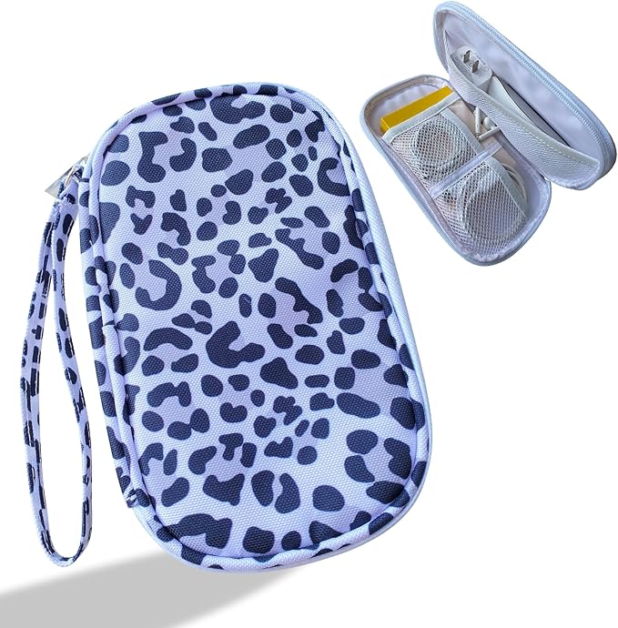 Electronics Organizer Travel Case, Cable Organizer Travel Essentials Tech Pouch,Suitable for Charger, Cable, Phone，Flash Drive,Leopard print