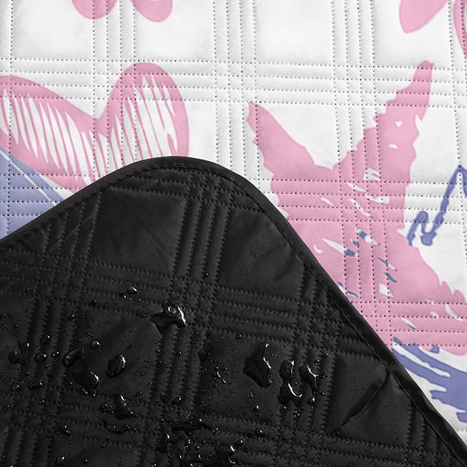 Outdoor Picnic Blanket,Portable Sandproof Waterproof Picnic Mat,Pink Purple Graffiti Printed Camping Beach Mat for Sand and Wet Grass Hiking (Pink Purple Graffiti L)