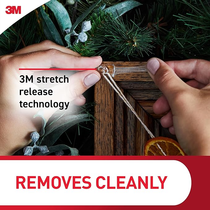 Command Indoor Mini Light Clips, 45 Clear Clips and 54 Command Strips, Damage Free Hanging Christmas Decorations, Wall Clips for Hanging Lights and Cable Management, Holds up to 0.3 lb