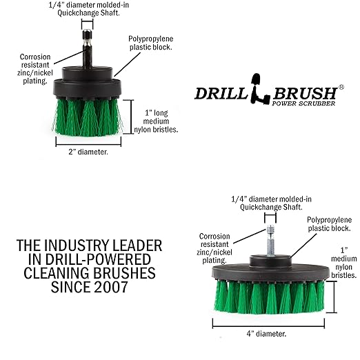 Drill Brush Kitchen Cleaning Supplies - Brush for Drill Oven Cleaning - Home Cleaning Brushes - Drill Brush Microwave Scrubber Set - Kitchen Sink Drill Scrub Attachment - Pots and Pans Cleaning Tools