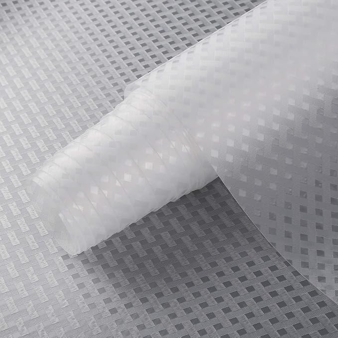 HooTown Shelf Liner Kitchen Cabinet Drawer Mats 23.6 Inch Wide x 78.7 Inch Long, Non Slip EVA Plastic Water Resistant Pad for Bathroom Drawers,Shoe Shelves, Under Sink, Clear