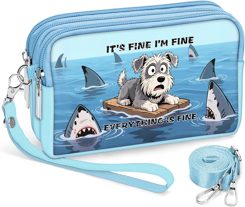 BIAOTIE Wristlet Purses for Women, Nylon Small Crossbody Bags with Adjustable Strap 3 Zipper Wristlet Wallet Phone Organizer