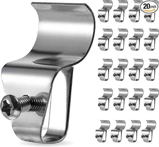HUXOR 20 Pack Vinyl Siding Clips Hooks, No-Hole Needed Siding Hangers for Outdoor Mounted Blink, Arlo, Ring Home Security Cameras, Stainless Steel