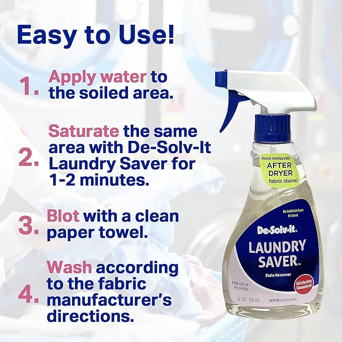 De-Solv-it Orange Sol Laundry Saver Stain Remover Spray - Spray and Wash Stain Remover for Clothes - Laundry Essentials - 12 oz (Two Pack)