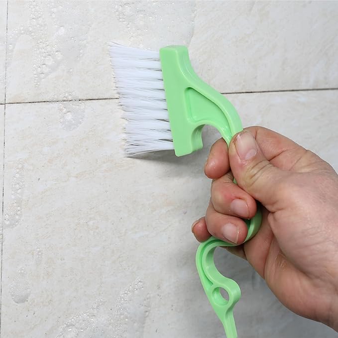 Slick- Window Track Cleaning Brush, 2 Pack, Orange/Green Ergonomic Handle, Built-in Scraper, Multipurpose, Window Track Cleaning Tools