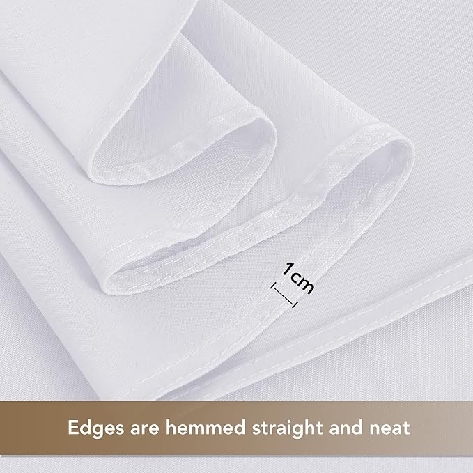 sancua White Tablecloths for 6 Foot Rectangle Tables, 6 Pack - Washable Polyester Fabric Table Cover for Wedding Wedding, Birthday Party, Banquet Reception, 54x108 Inch