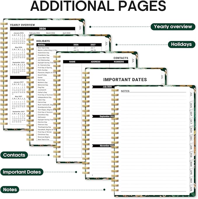 Planner 2026-2027, Academic Year Monthly and Weekly Calendar Planner, Jul 2026 - Jun 2027, Hardcover Teacher Student Planning Agenda book with Tabs, Perfect for School Office Supplies, 8.5" x 11" - Butterfly