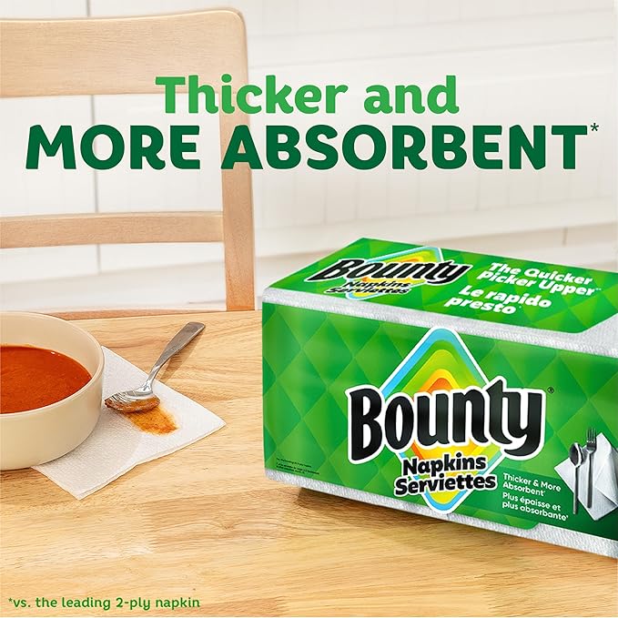 Bounty Paper Napkins, White, 400 Count