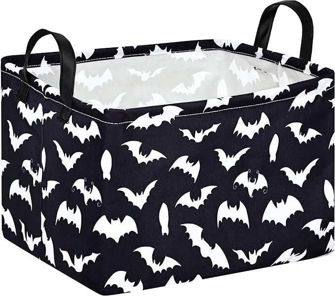 Halloween Storage Basket Pumpkin Ghost Gift Basket for Kids Foldable Toy Box Waterproof Organizer Bin Laundry Nursery Hamper for Home Office Dorm Closet Shelf