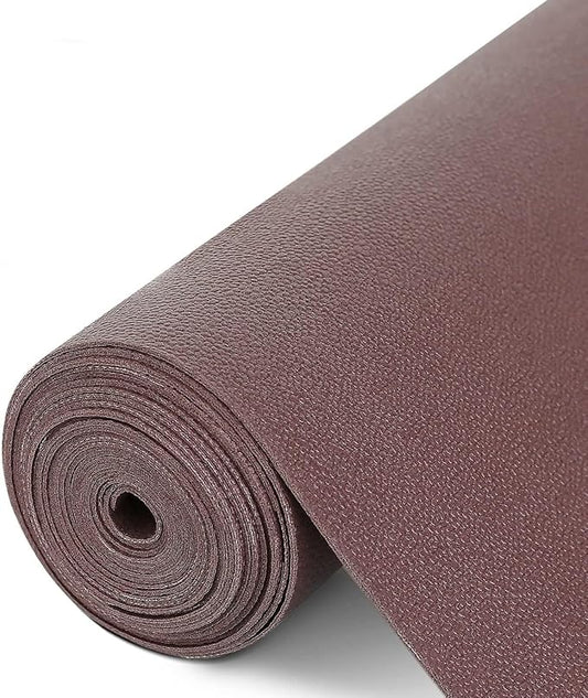 WochiTV Shelf Liner for Cabinets, Drawer Non Adhesive Non Slip Foam Mat for Kitchen, Pantry, Bathroom, Cupboard, Garage, Closet, Shelves, Drawer, Tool Box, Brown 23.6 x 236 inches