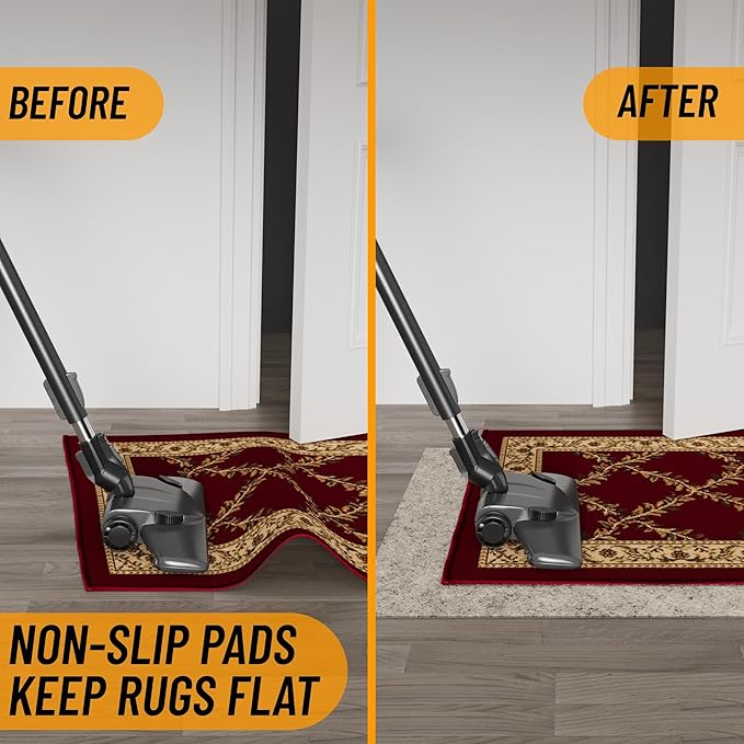 Ottomanson Non Slip Rug Pad Grip 8x18 1/8 Thick, Protection for Any Flooring Surface, Keep Your Runner Rug and Area Rugs in Place, 7'8" x 18', Beige