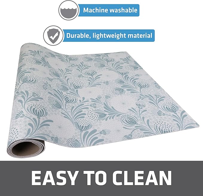 Drymate Premium XL Under Sink Mat, Waterproof Cabinet Protection Mats for Kitchen & Bathroom, Absorbent Shelf Liners, Slip-Resistant, Non-Adhesive, Machine Washable (USA Made)(24”x59”)(Light Blue)