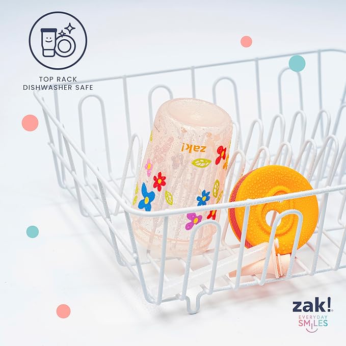 Zak Designs St. Jude Kelso Toddler Tumblers For Travel or At Home, 15oz 2-Pack Durable Plastic Sippy Cups With Leak-Proof Design is Perfect For Kids (Space and Smiles)