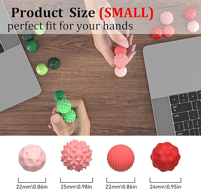 8PCS Sensory Fidget Balls For Adults & Teens, Magnetic Attraction Stress Balls With Silicone Shell-To Calm Restless Hands and Anxious Mind, Quiet Desk Fidget Toys for Office Travel Toys Gift (Pink,8)