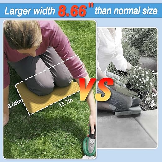 Garden Kneeling Pad 3pcs, Extra Wider 8.66", Kneeling Mat Waterproof with Bright Color Tone, Knee Pads for Gardening, Yoga, House Clean, Repair Work