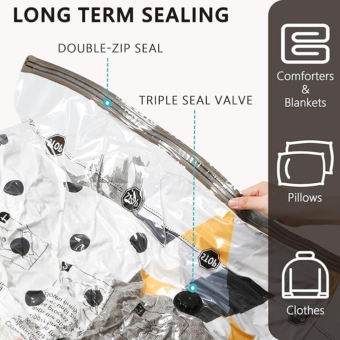 Vacuum Seal Bags for Clothing Travel and Home Storage, Travel Vacuum Bags with Electric Pump, Space Saver Compression Packing Cubes for Luggage Suitcase Bedding Blankets Clothes, 20 Combo