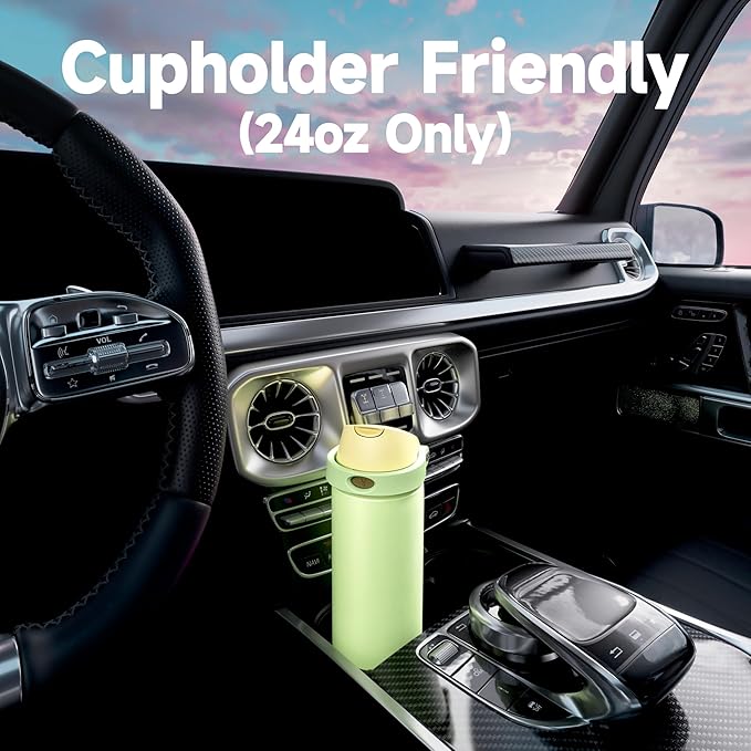 24 oz Insulated Water Bottle with Straw: Meoky Stainless Steel Metal Water Bottle with 2-in-1 Lid - Leak Proof, Cold for 24 Hours, Protective Silicone Base, BPA-Free for Sports Travel Car, Sprout