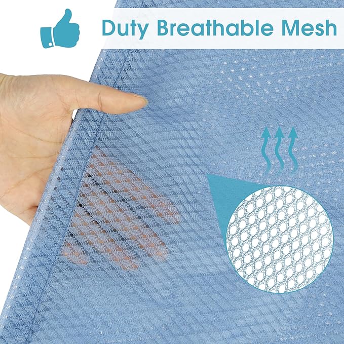 2 Pack Mesh Laundry Bags, 23 x 34 Inches Heavy Duty Mesh Laundry Bag, Large Laundry Drawstring Bag for College, Dorm, Travel, Family and Apartment Dwellers, Aqua