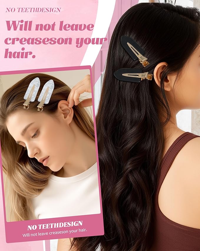 6PCS Acrylic Marbled Hair Claw Clips - Include No Bend No Crease Hair Clips and Medium Rhinestone Claw Clip, Cute Stylish Hair Accessories for Women Makeup, Strong Hold Non Slip for Thick Thin Hair