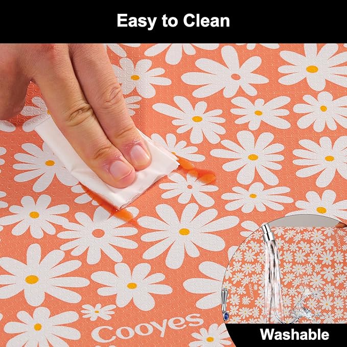 Cooyes Shelf Liner – Premium Non-Adhesive Cabinet & Drawer Liner for Kitchen – Waterproof Shelf Paper with Modern Pattern – Durable EVA Cabinet Mat – Easy to Cut （17.5" W x 197" L）