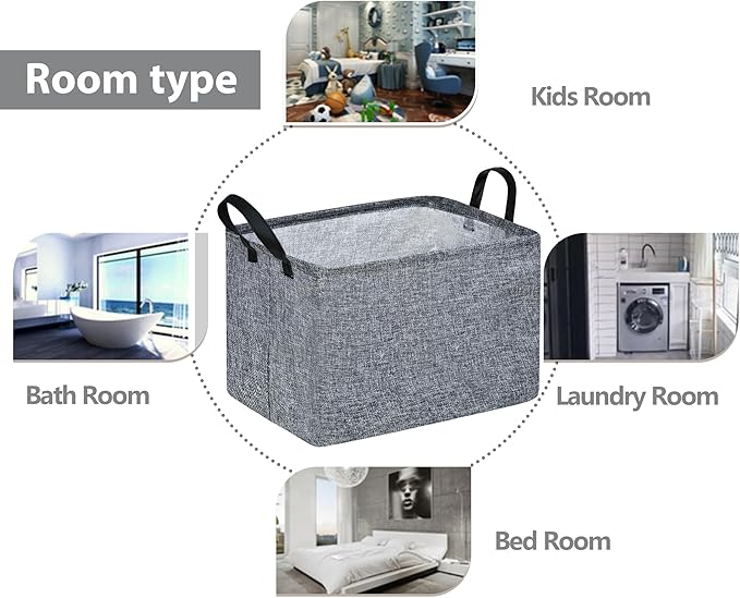 Rec Box Hamper Storage Basket Collapsible Organizer Bin Gift Shelf Baskets for Home and Kitchen Storage