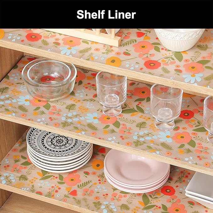 Cooyes Shelf Liner – Premium Non-Adhesive Cabinet & Drawer Liner for Kitchen – Waterproof Shelf Paper with Modern Pattern – Durable EVA Cabinet Mat – Easy to Cut (23.6" W x 360" L)
