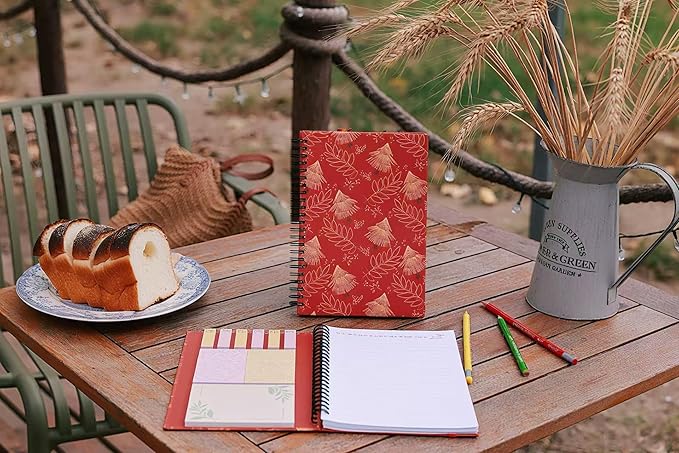 A5 Spiral Sticky Notebook,with 9 pads of decorated sticky notes and a handy notebook,Chrismas Note Pads Teacher Appreciation Gift XMS Gift Writing Memo Pads School Office Supplies and Daily Life Organization (Starla)
