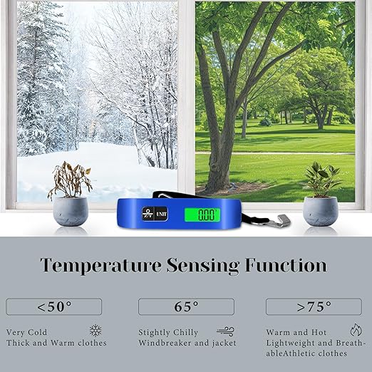 Luggage Scale, 110lb Luggage Weight Scale with 4 Unit Switching Functions & LED Display, Luggage Scale Travel Digital for Weighing Luggage, Backpacks, Packages and Markets (Blue)