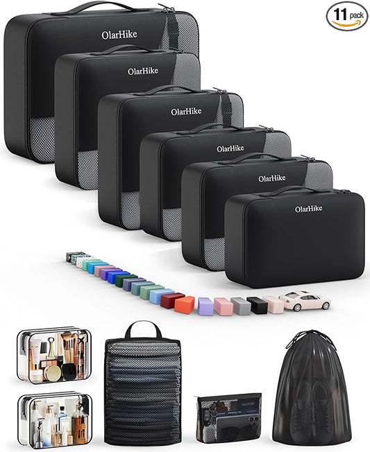 11 Set Packing Cubes for Travel, Gifts for Women Mom, Anti-Tearing Suitcase Organizer, OlarHike Vacation Essentials & Accessories for Cruise Ship