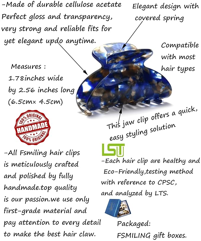 3 Packs Women Medium Hair Clips Tortoise Claw Clips Celluloid Jaw Clips Leopard Print Hair Clamps Fashion Hair Accessories