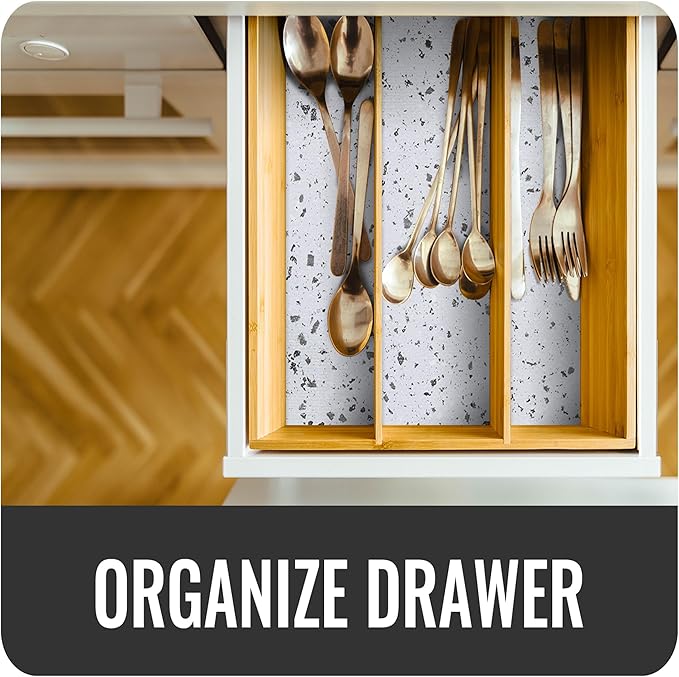 RAY STAR 18 Inch x 48 Inch Shelf Liner, Non Adhesive Marble White Cabinet Liner for Pantry Drawer Vanity, Strong Grip Non Slip Waterproof, Pretty Shelf Liners for Kitchen Cabinets