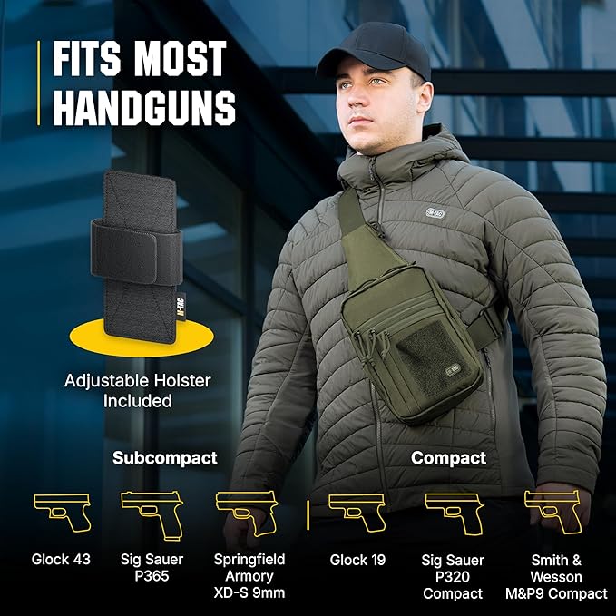 M-Tac CCW Sling Bag for Men & Women - EDC Shoulder Bag Tactical - Crossbody Concealed Carry Bag - Mens Chest Pack