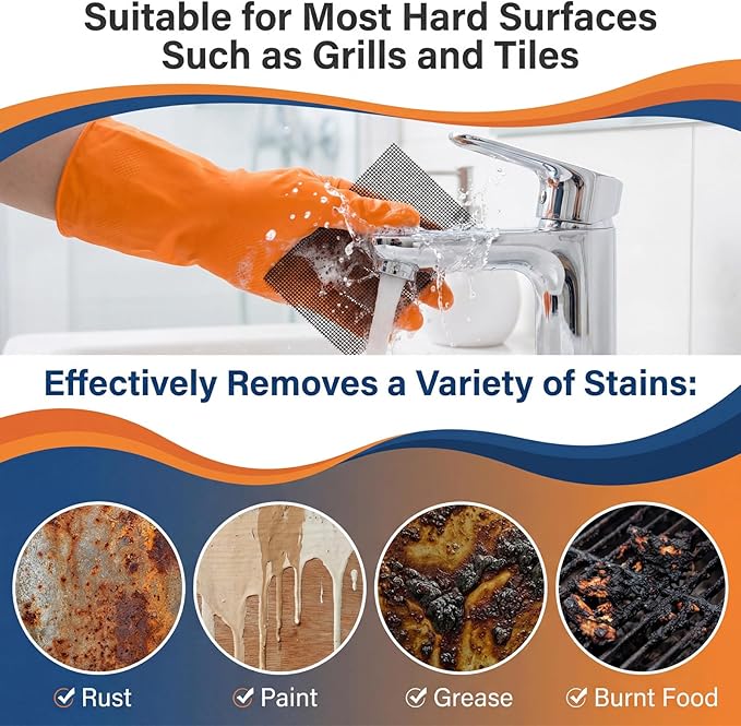 15Pcs Mesh Cleaning Screens for Toilets Flexible Scrubbing Pads Bowl Screens 5.5" x 4" Toilet Ring Remover Mesh Pads for Bowls Griddle Household Stain Calcium Deposits Remove Grills Carbon Rust Scale