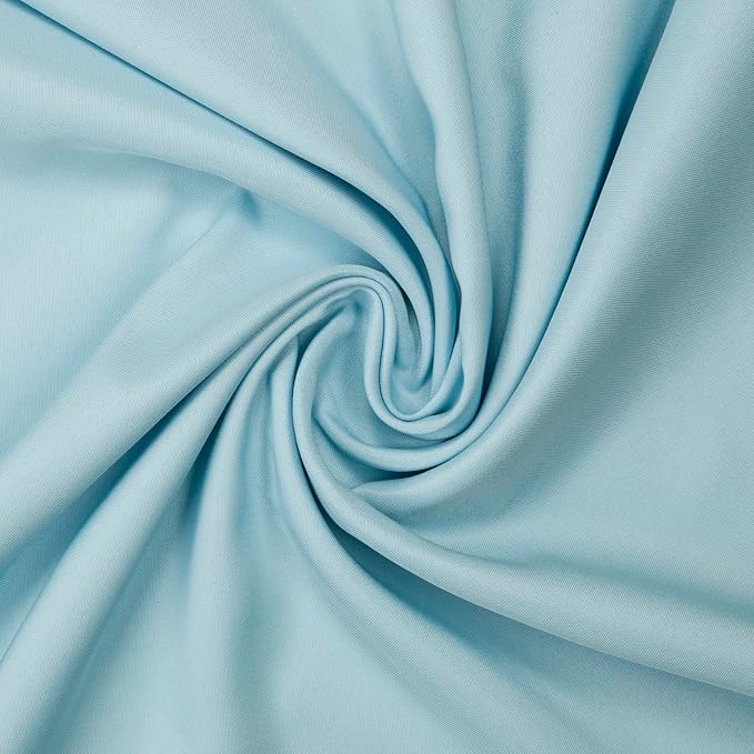 Gee Di Moda Fitted Tablecloth - 48 x 30 Inch Baby Blue Floor-Length Fitted Table Cloth for 4 Foot Rectangle Table, Heavy Duty Washable Fabric for Parties, Dinner, Weddings, Baby Shower & Trade Show