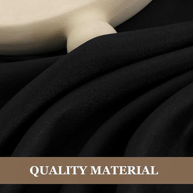 Fitable Black Tableclothes for Rectangle Tables, 6 Pack - 90 x 132 Inch - Reusable and Elegant Tablecloths, Polyester Fabric Table Covers for Wedding, Party, Banquet, Formal Events