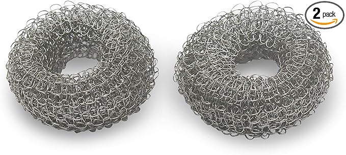 Tredoni 2 Reusable Limescale Remover Ring 0.8x1.6" - Boiler/Kettle Furring Descaler Stainless Steel Mesh 2x4cm (2)