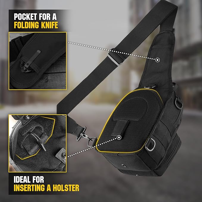 M-Tac CCW Sling Bag for Men & Women - EDC Shoulder Bag Tactical - Crossbody Concealed Carry Bag - Mens Chest Pack