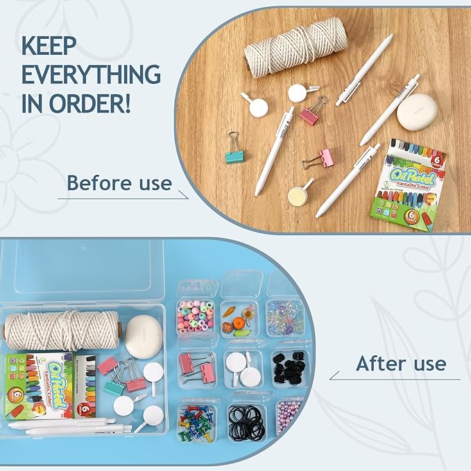 Bead Organizer Box, 30pcs Small Clear Plastic Storage Containers, Craft Storage Box Features Hinged Lid and Labels, Mini Boxes for Bracelets, Jewelry, Diamonds, Clay Beads, Screws, Seeds, Small Parts