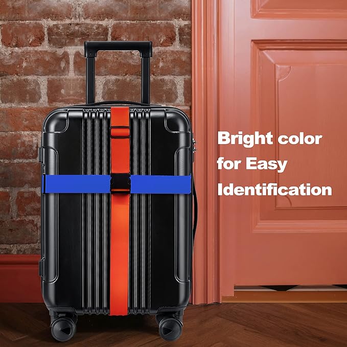 Luggage Straps for Suitcases TSA Approved Travel Belt 8 Pack by Chelmon (Mixed Colors)