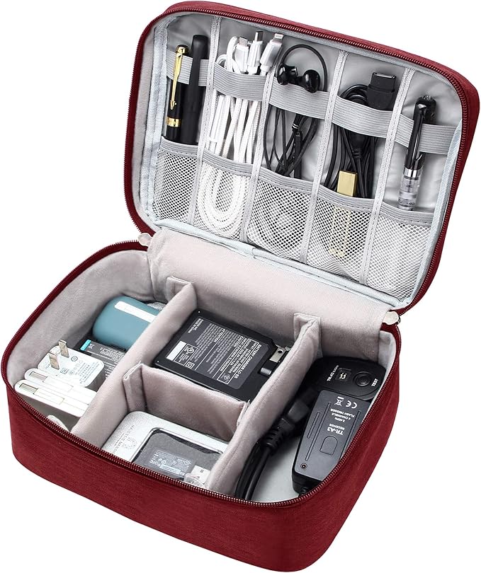 VOCUS Electronics Organizer Travel Cable Organizer Bag for Electronics Accessories, Portable Tech Carrying Large Storage Case for Charger, Cord, Power Bank, Hardware
