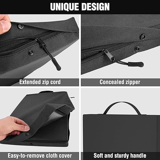 WORKPRO 17" Kneeling Pad with Removable Cover, Soft Pad Cushioning for Knee, Large Foam Kneeler Pad for Gardening, Daily Chores, Workout Supplies, Black