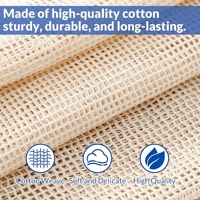 4Pcs Large Cotton Mesh Laundry Bags for Delicates, Breathable Mesh Garment Bag for Washing Machine, Travel Wash Bags with Zipper for Bras, Underwear, Socks, Clothes, Laundry Dorm Room Essentials