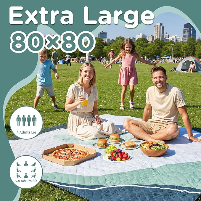 Waterproof Beach Blanket Picnic Outdoor Camp Mat Towel Family Beach Trip Essentials Summer Vacation Must Have Travel Accessories Lake Day Necessities Stuff Thing Need Gear Gift Supplies 2026