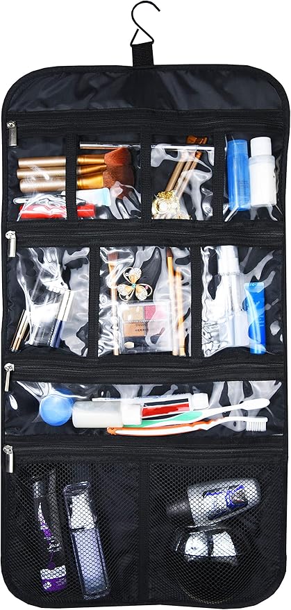 Freegrace Premium Hanging Toiletry Travel Bag - Cosmetic, Jewelry, Toiletry & Accessory Storage Organizer Bag, Large Size, Various Compartments