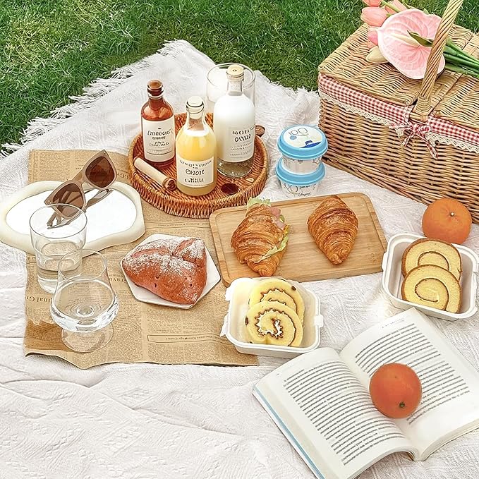 102 x 71 Extra Large White Outdoor Picnic Blanket, Woven Cotton Yarn Oversize Portable Blanket with Fringe for Camping, Lawn or Wedding Photoshoot. Indoor Bohemia Decorations, Machine Washable