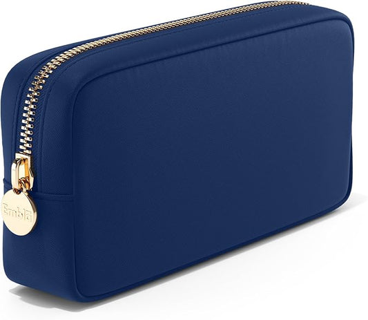 Embla Makeup Bag Travel Cosmetics Pouch and Toiletry Bag, Nylon Zipper Pouch Purse, Cute Make Up Organizer Storage Tote for Women Girls, Travel Skincare Case, Small Makeup Bags, Sapphire