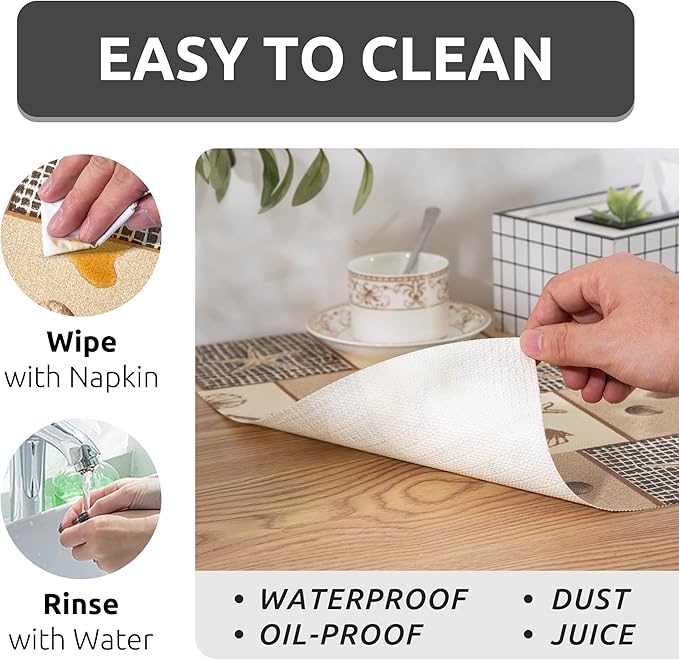 FIFTY FEET 12X120 Inch Shelf Liner for Kitchen Cabinets, PVC Drawer Liner for Dresser Non-Slip Bathroom, Non-Adhesive Cabinet Liner Washable (Beach)(9 Roll)